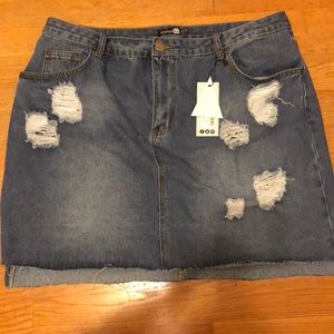 Women’s Distressed Denim Skirt plus size 14